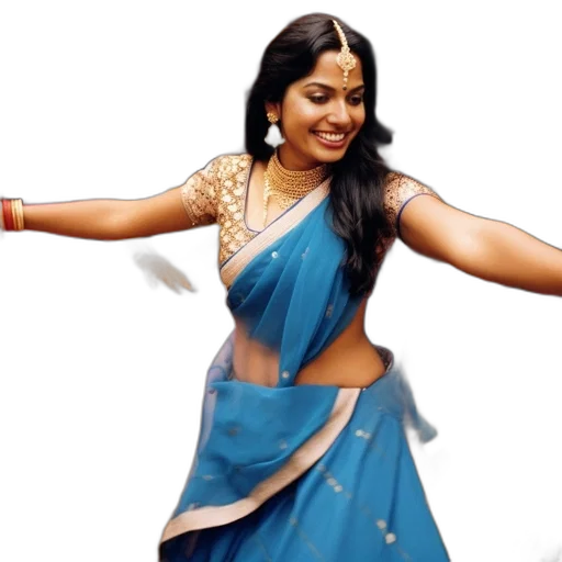 women, traditional, indian, attire transparent PNG cut-out
