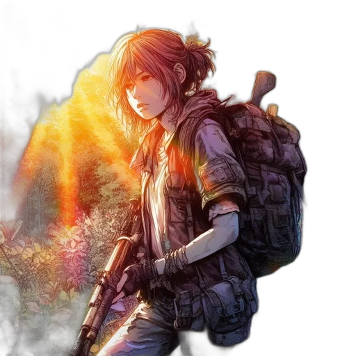 weapon, jacket, concept art, comic book art transparent PNG cut-out