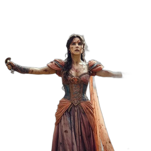 dress, staff, concept art, fantasy art transparent PNG cut-out