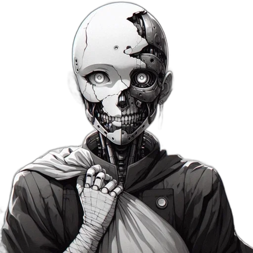 mask, face, robot, creature transparent PNG cut-out