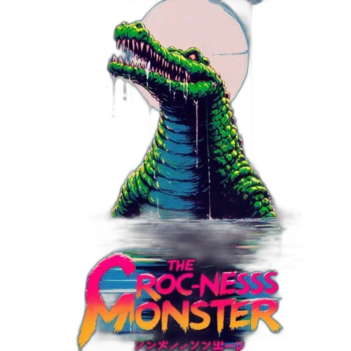 creature, concept art, vaporwave, pixel art transparent PNG cut-out