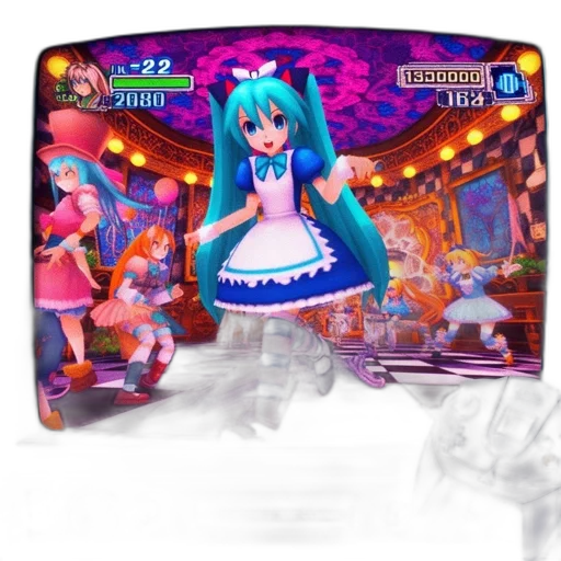 concept art, 3d render, vaporwave, anime transparent PNG cut-out