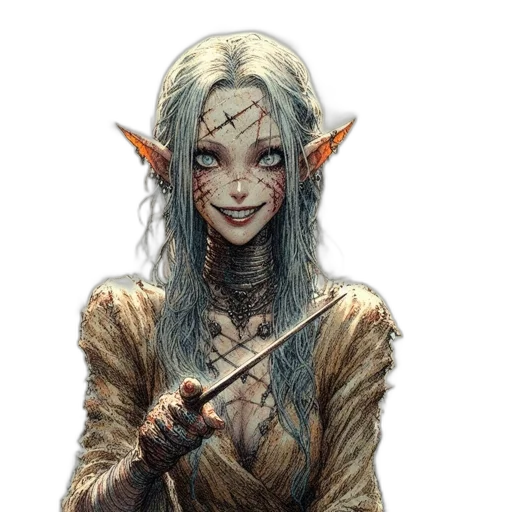 staff, face, creature, fantasy art transparent PNG cut-out