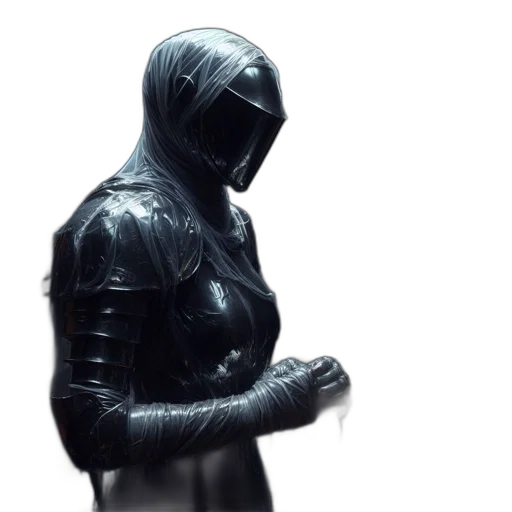 jacket, robot, mask, sword transparent PNG cut-out