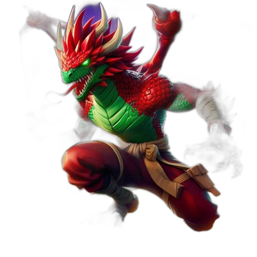 dragon, mask, creature, staff transparent PNG cut-out