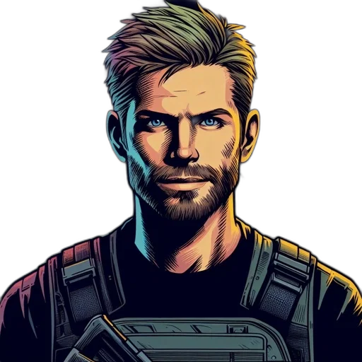 face, comic book art, concept art, cartoon transparent PNG cut-out