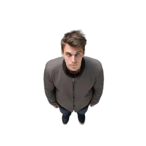 jacket, staff, face, hair transparent PNG cut-out