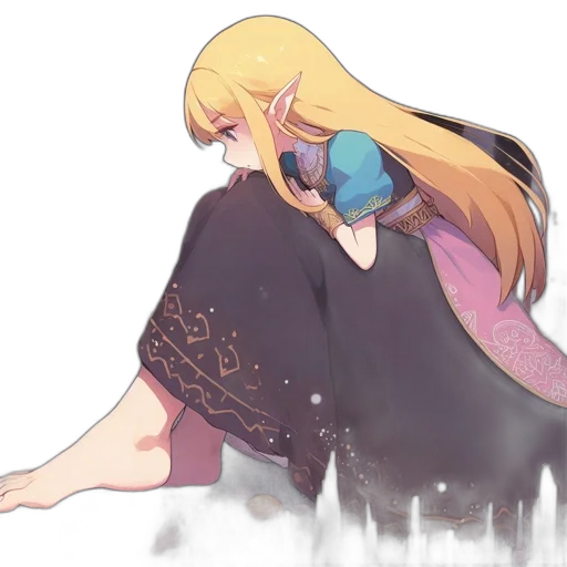 dress, dragon, sword, watercolor transparent PNG cut-out
