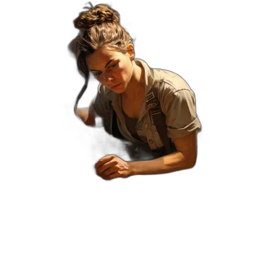 hair, face, staff, creature transparent PNG cut-out