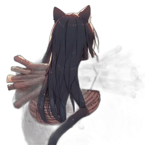 hair, creature, mask, staff transparent PNG cut-out