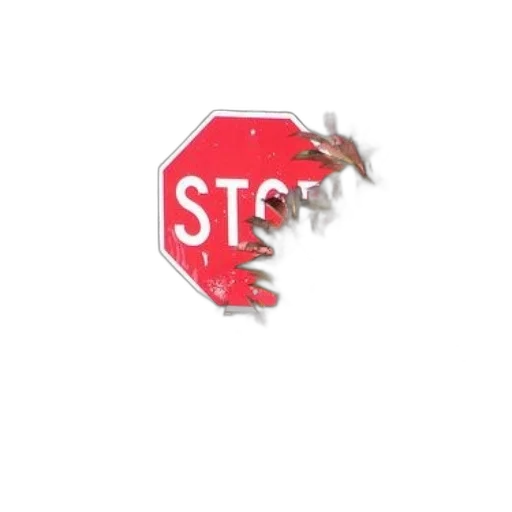 staff, stop, sign, partially transparent PNG cut-out