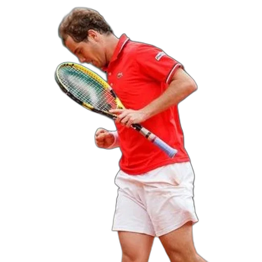 tennis, player, red, shirt transparent PNG cut-out