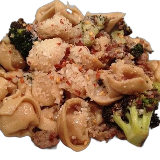 food, plate, pasta, broccoli transparent PNG cut-out