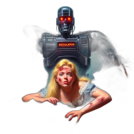 robot, face, concept art, cyberpunk transparent PNG cut-out