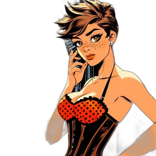 dress, comic book art, cartoon, concept art transparent PNG cut-out