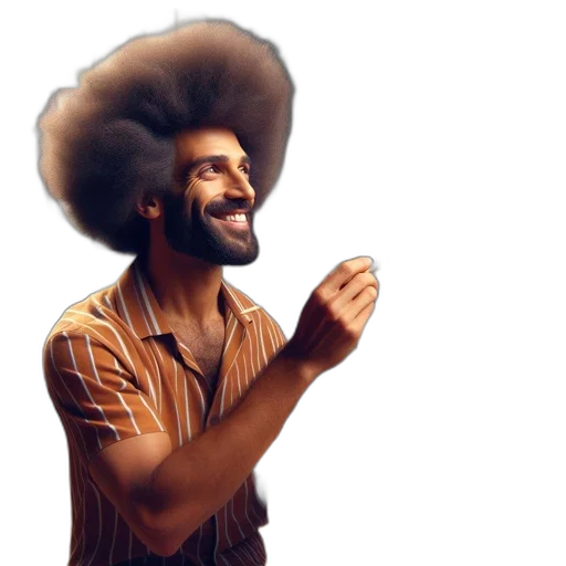 hair, hat, staff, face transparent PNG cut-out
