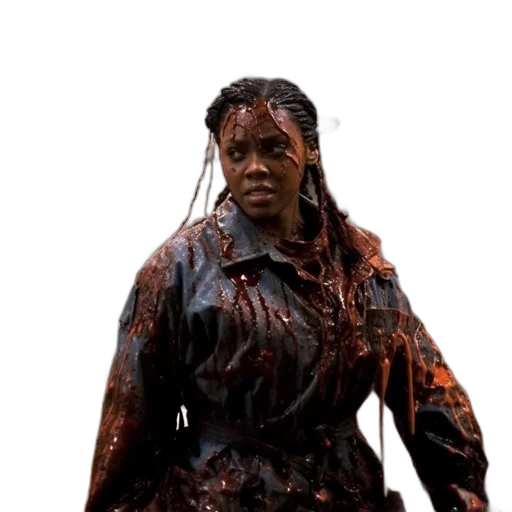 concept art, distressed, woman, covered transparent PNG cut-out