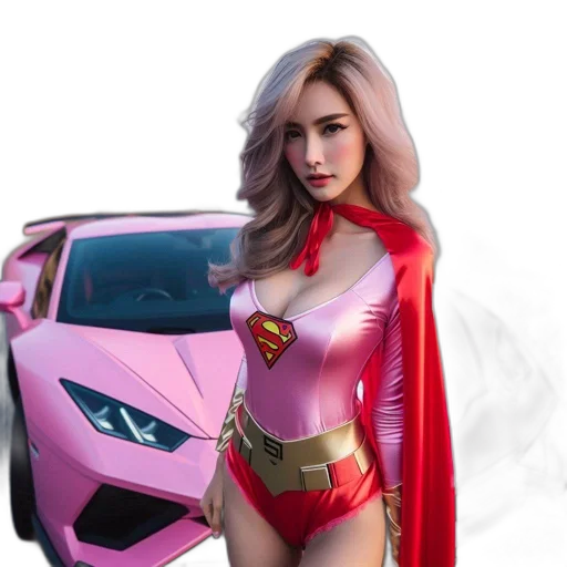 car, comic book art, fantasy art, 3d render transparent PNG cut-out