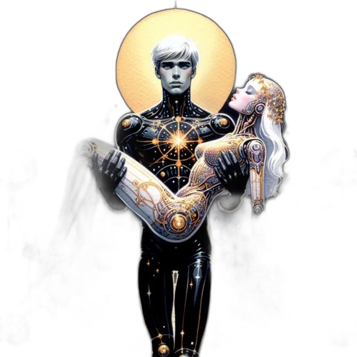 robot, concept art, comic book art, fantasy art transparent PNG cut-out
