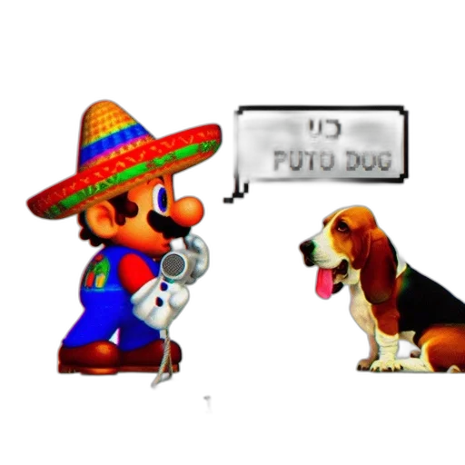 hat, animal, pixel art, 3d render transparent PNG cut-out