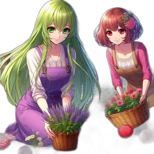 flower, pixel art, anime, fantasy art transparent PNG cut-out