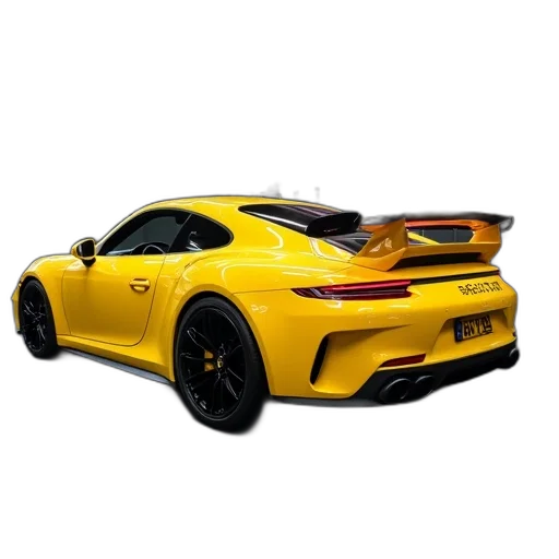 car, 3d render, photorealistic, golden transparent PNG cut-out