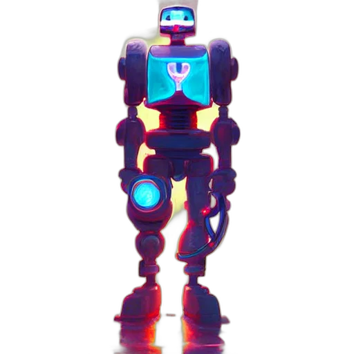 robot, staff, weapon, creature transparent PNG cut-out