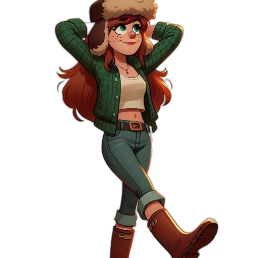 jacket, hat, staff, concept art transparent PNG cut-out