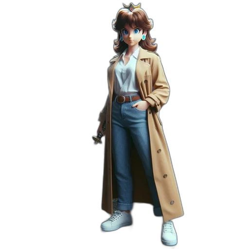 jacket, staff, concept art, 3d render transparent PNG cut-out
