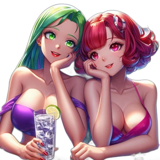 bottle, anime, vaporwave, pixel art transparent PNG cut-out