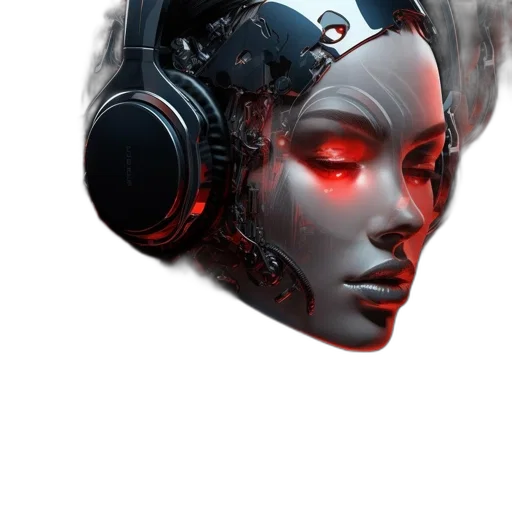 robot, mask, face, cyberpunk transparent PNG cut-out