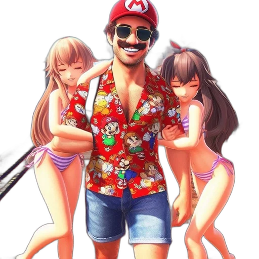 cartoon, pixel art, vaporwave, anime transparent PNG cut-out