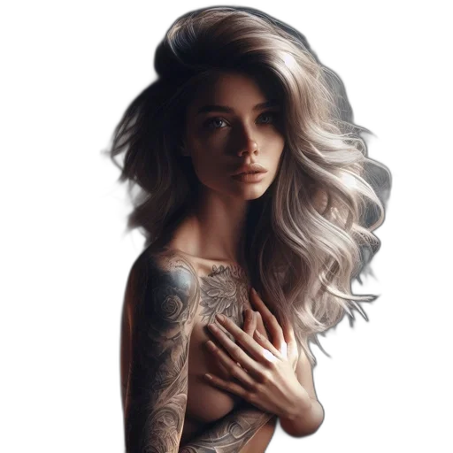 hair, dress, face, jewelry transparent PNG cut-out