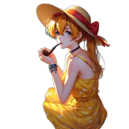 hat, dress, staff, weapon transparent PNG cut-out