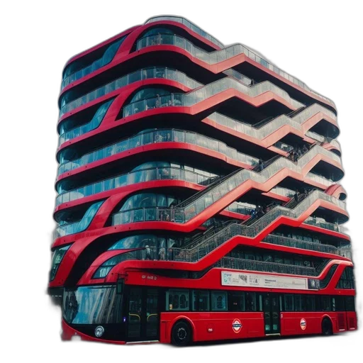 building, car, 3d render, concept art transparent PNG cut-out