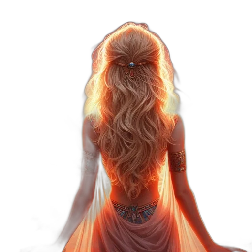 dress, hair, dragon, fantasy art transparent PNG cut-out