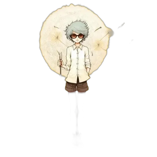 umbrella, staff, jacket, pixel art transparent PNG cut-out