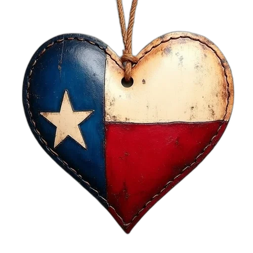 jewelry, texas, flag, heart transparent PNG cut-out