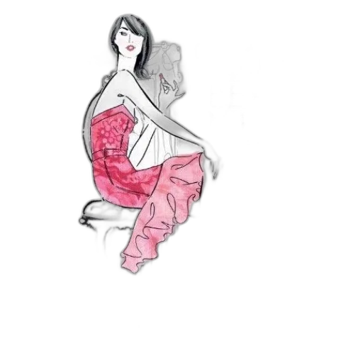 dress, pencil sketch, cartoon, watercolor transparent PNG cut-out