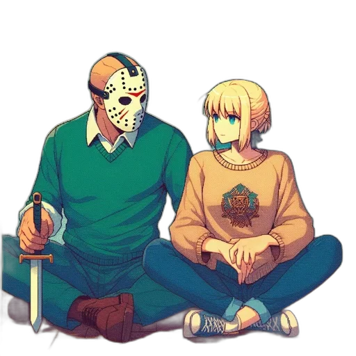 mask, comic book art, concept art, pixel art transparent PNG cut-out