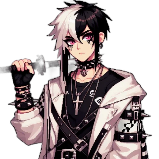 staff, weapon, sword, pixel art transparent PNG cut-out