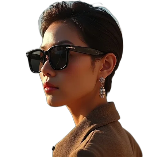 jewelry, face, staff, jacket transparent PNG cut-out