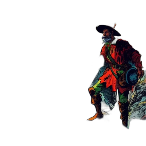 jacket, sword, dragon, hat transparent PNG cut-out