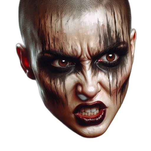 face, mask, creature, photorealistic transparent PNG cut-out