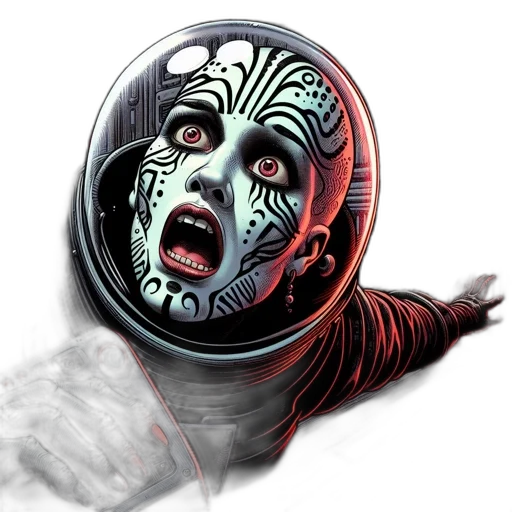 mask, creature, face, comic book art transparent PNG cut-out