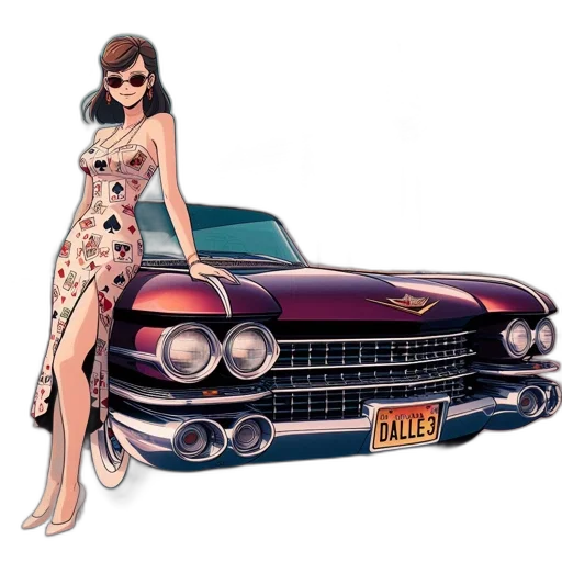 car, dress, comic book art, cartoon transparent PNG cut-out