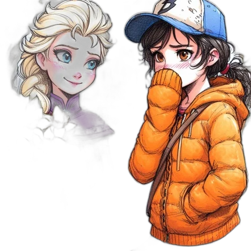jacket, hat, face, concept art transparent PNG cut-out