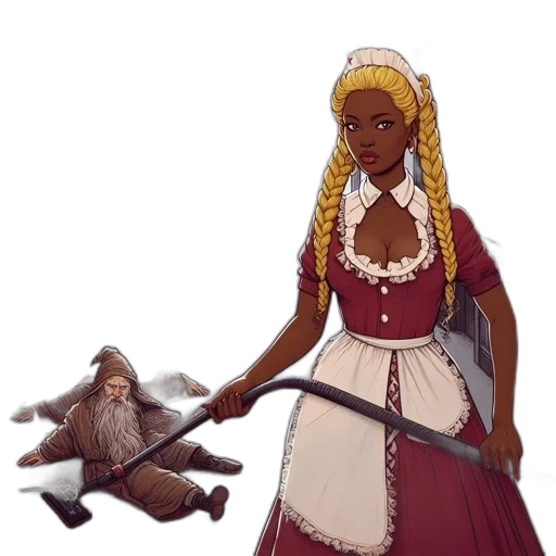 dress, staff, concept art, fantasy art transparent PNG cut-out