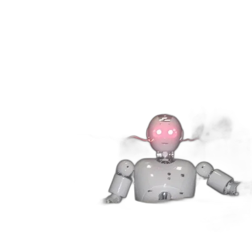 robot, creature, staff, jacket transparent PNG cut-out