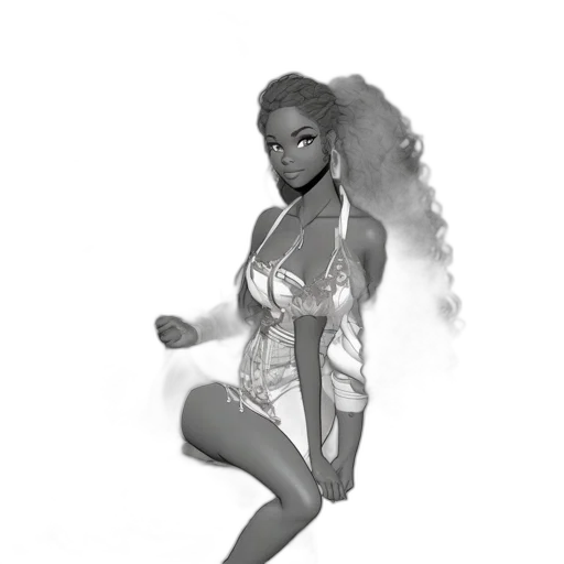 dress, hair, concept art, comic book art transparent PNG cut-out